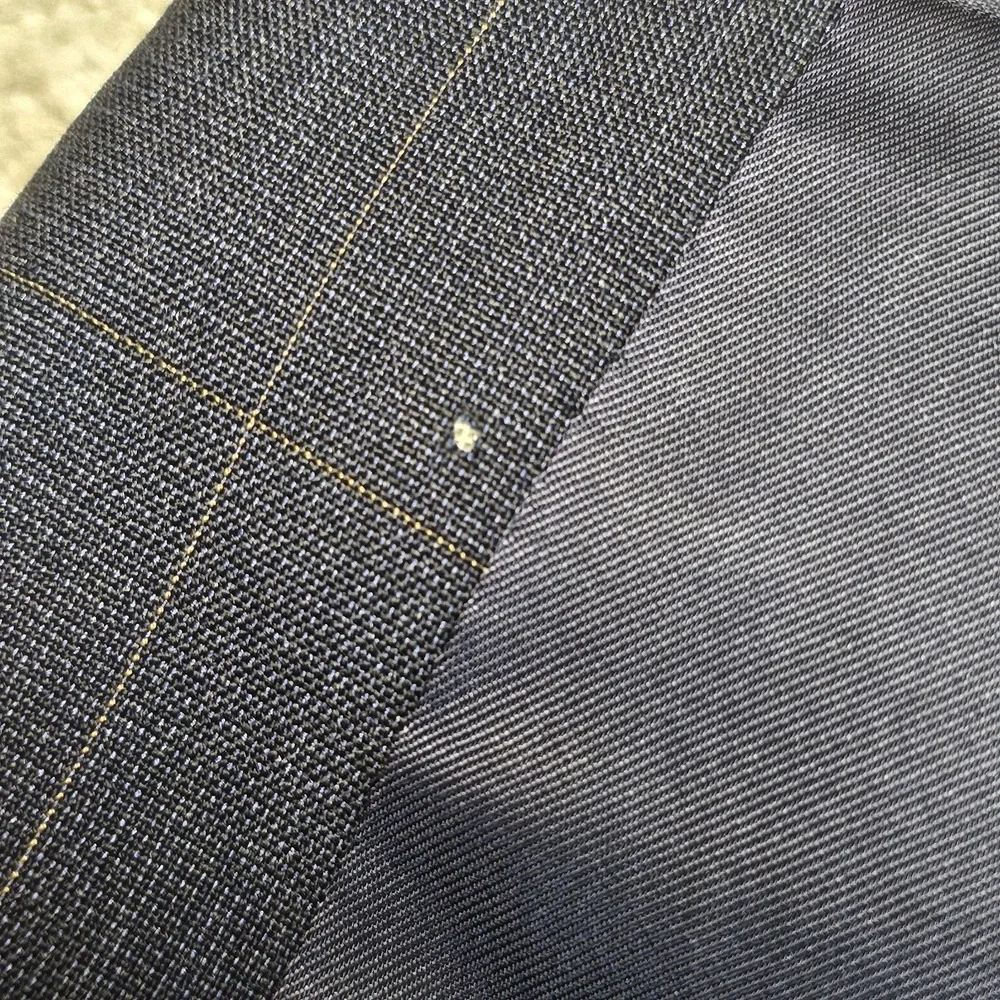 Ermenegildo Zegna Wool‎ Silk Blazer 42L Navy Windowpane Double Breasted Italy